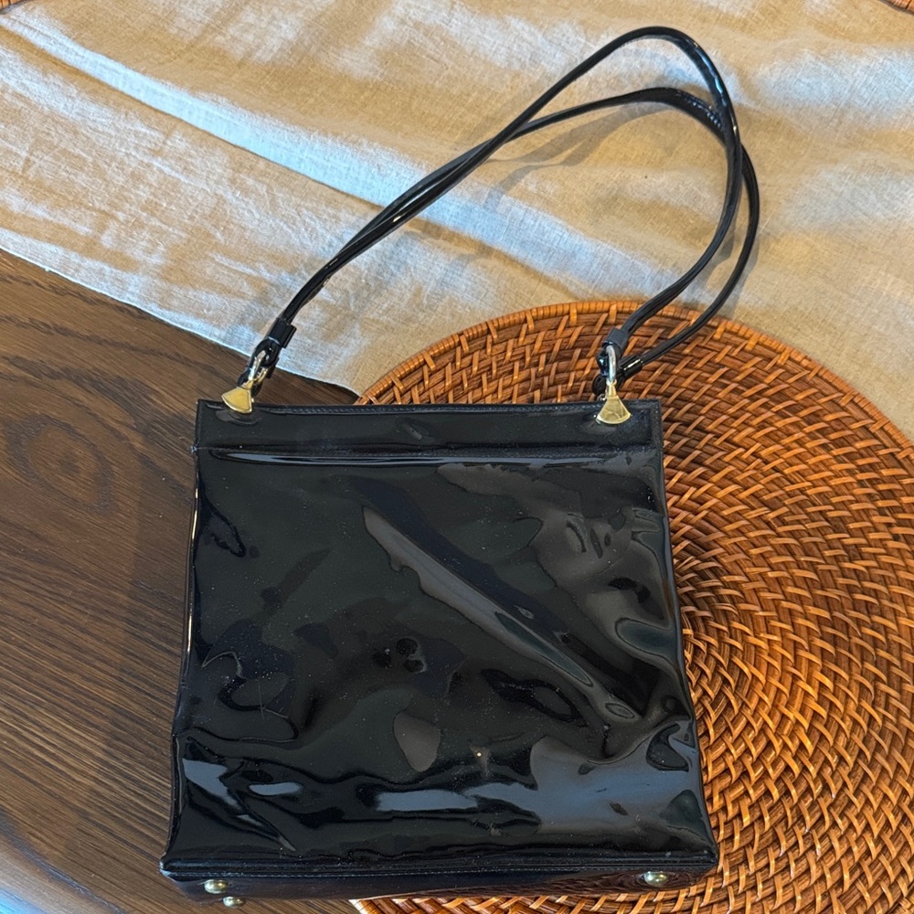 Black Patent Leather Women's Bag VINTAGE